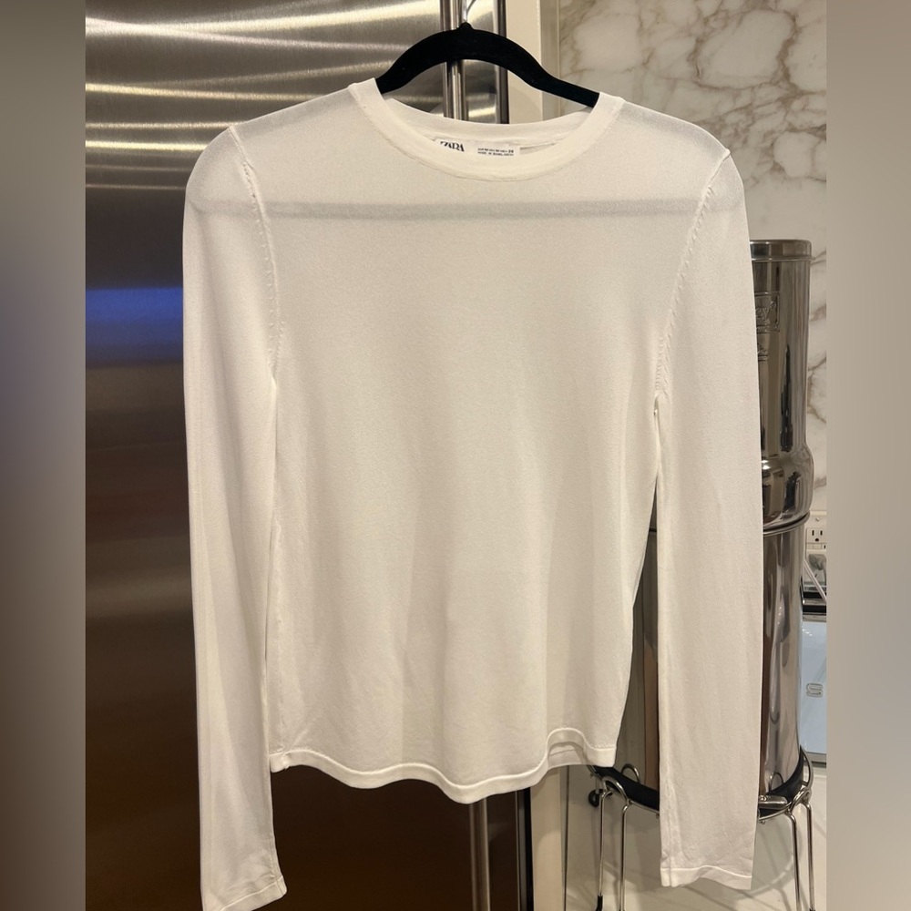 Zara mesh long sleeve shirt
